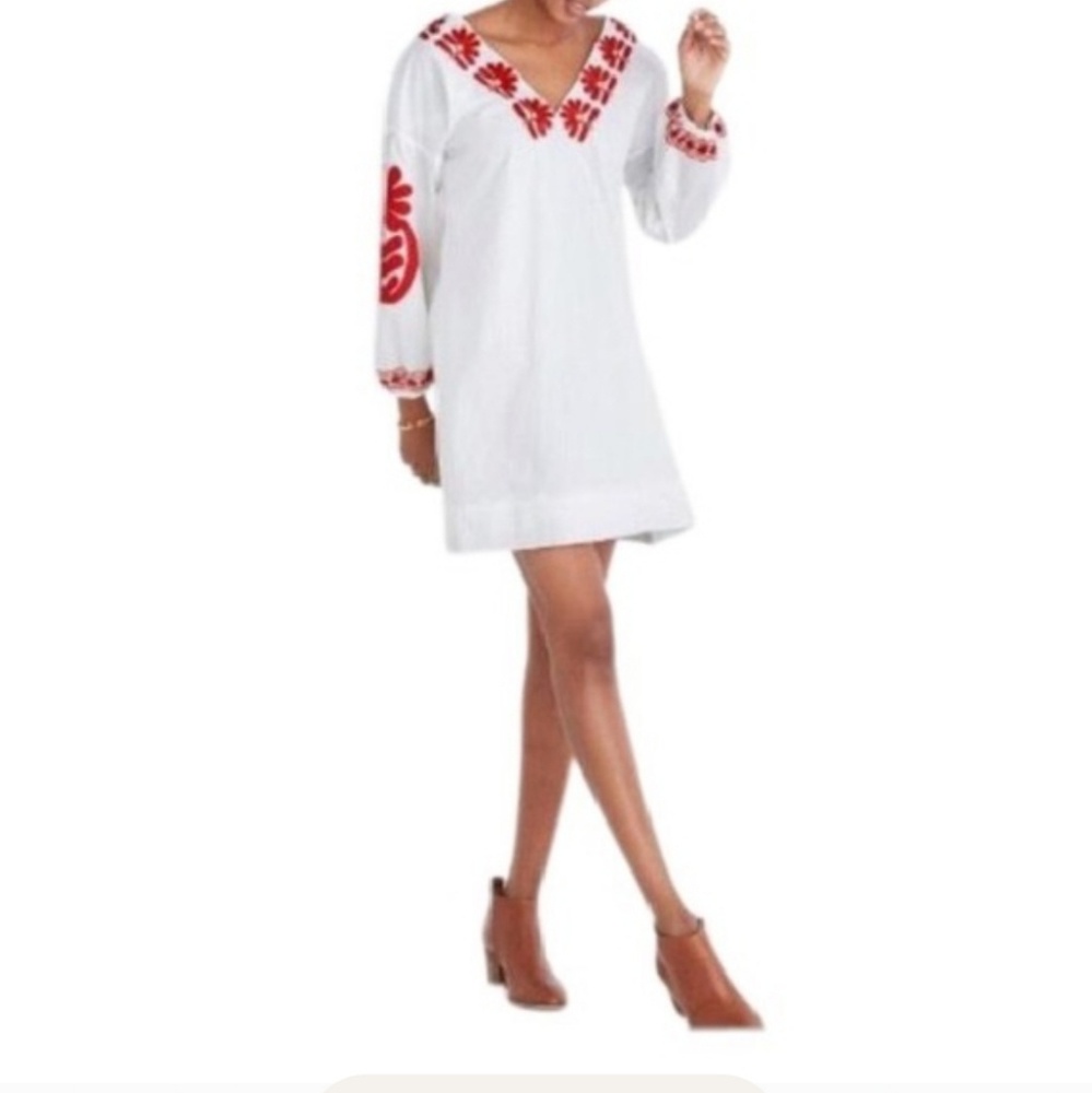 Madewell Bianca Embroidered Shift Dress   